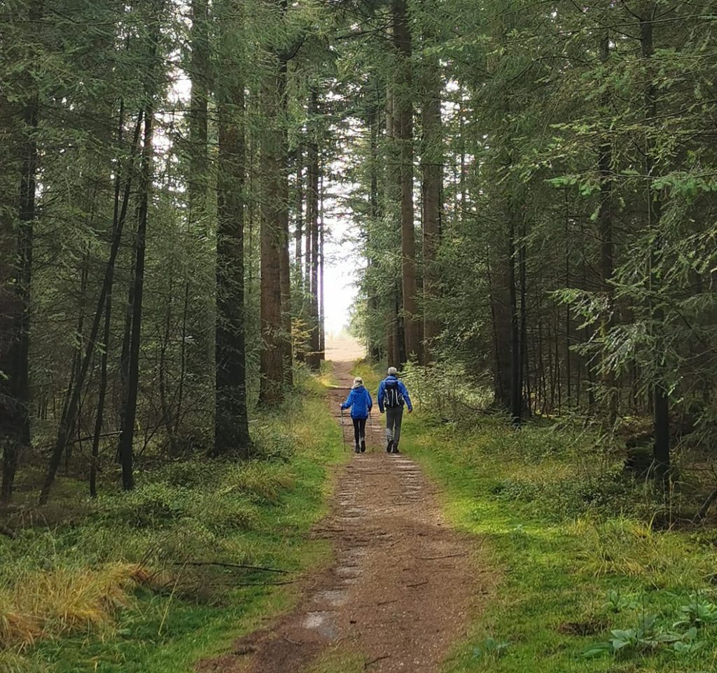 eikhold huiswachten bernadet en ewoud wandelend in het bos